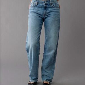 American Eagle Outfitters Ex Boyfriend Strigid size 10 SHORT - Light Blue Wash